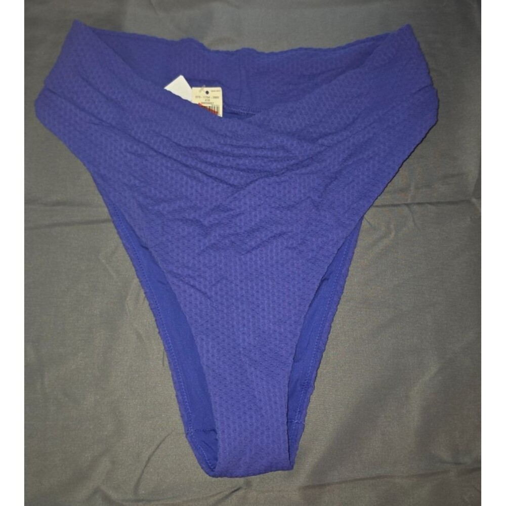 Aerie Royal Blue High Cut Cheeky Swim Bathing Suit Bottom Size Large L New
